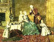 Johann Zoffany lord willoughby and his family, c. oil painting on canvas